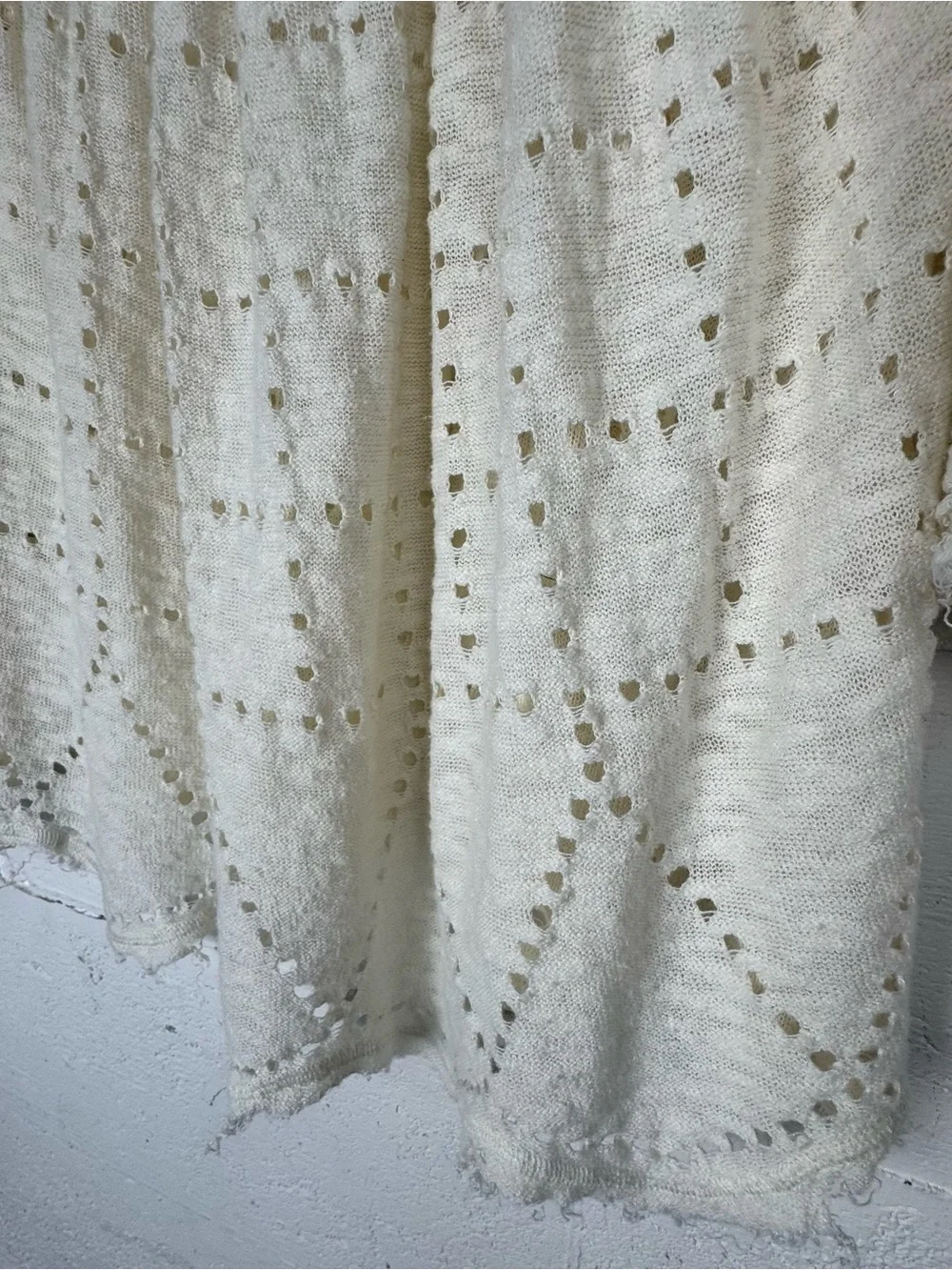 Free People Summer Lovin Top Blouse Linen Blend Frayed Trim M Raw Hem Distressed